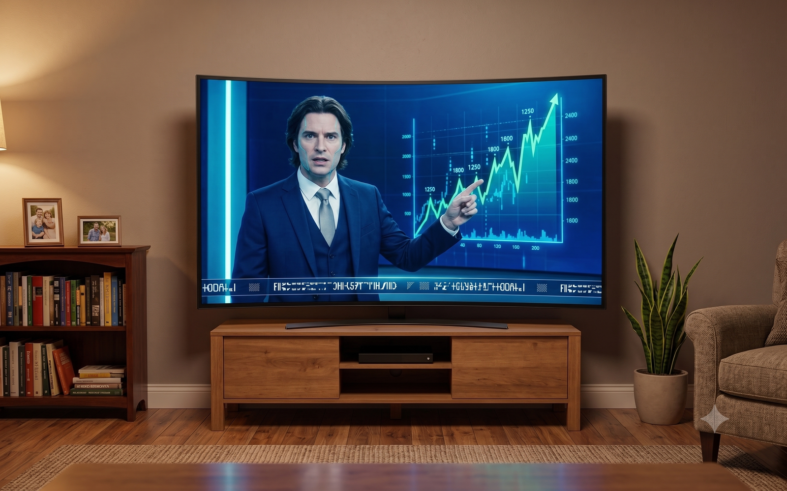 Deepfaked news anchor promoting a fake investment platform
